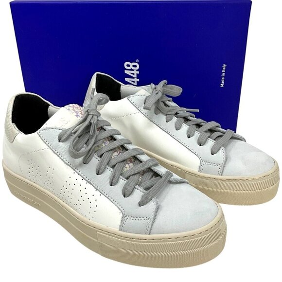 NIB P448 Thea Sneakers Unicorn US Size 8.5 EUR 39 Platform Low Top Leather Italy - Picture 1 of 15